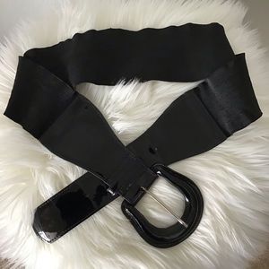 Vintage Black Patent Leather Belt